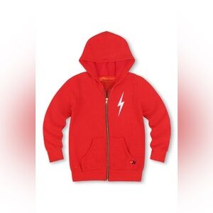 Aviator Nation Lightning Bolt Zip Hoodie — NWT Red | Youth 14 Fits Women’s XS/S